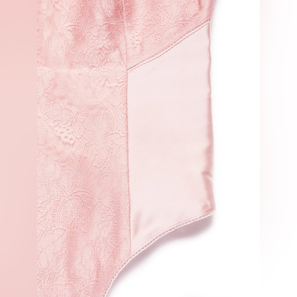NWT Lani the Label Victoria Blush Pink Satin Lace Bodysuit Sz L Summer Party 90s - Picture 7 of 15